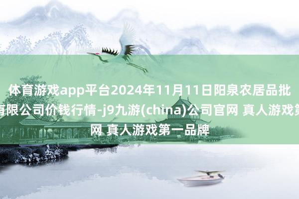 体育游戏app平台2024年11月11日阳泉农居品批发市集有限公司价钱行情-j9九游(china)公司官网 真人游戏第一品牌