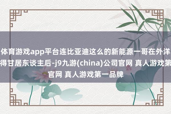 体育游戏app平台连比亚迪这么的新能源一哥在外洋市集都得甘居东谈主后-j9九游(china)公司官网 真人游戏第一品牌