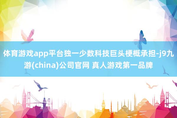 体育游戏app平台独一少数科技巨头梗概承担-j9九游(china)公司官网 真人游戏第一品牌